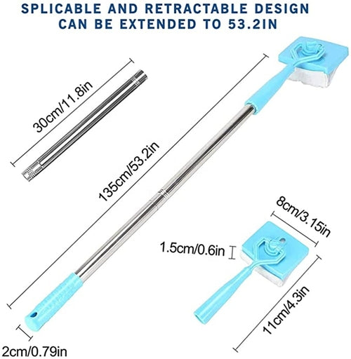 Extendable Baseboard Cleaning Mop - 135cm Retractable Microfiber Duster